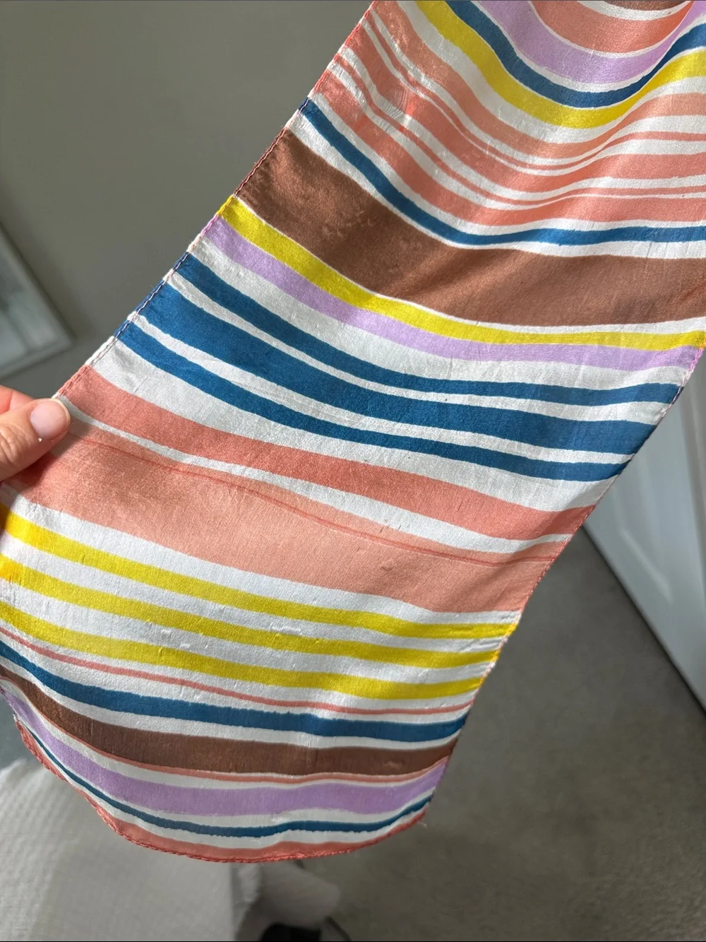 Vivante by VSA, colorful, striped silk scarf